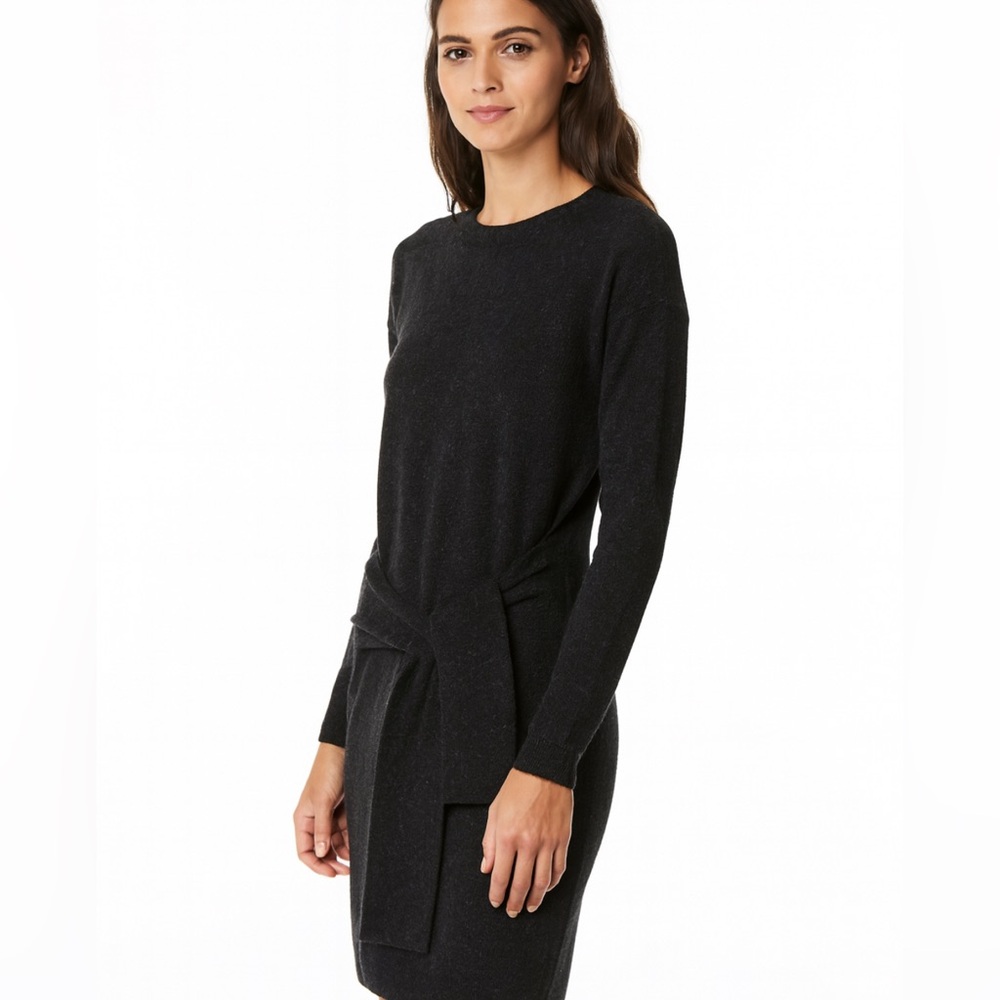 Autumn Cashmere Charcoal Long Sleeve wrap Dress